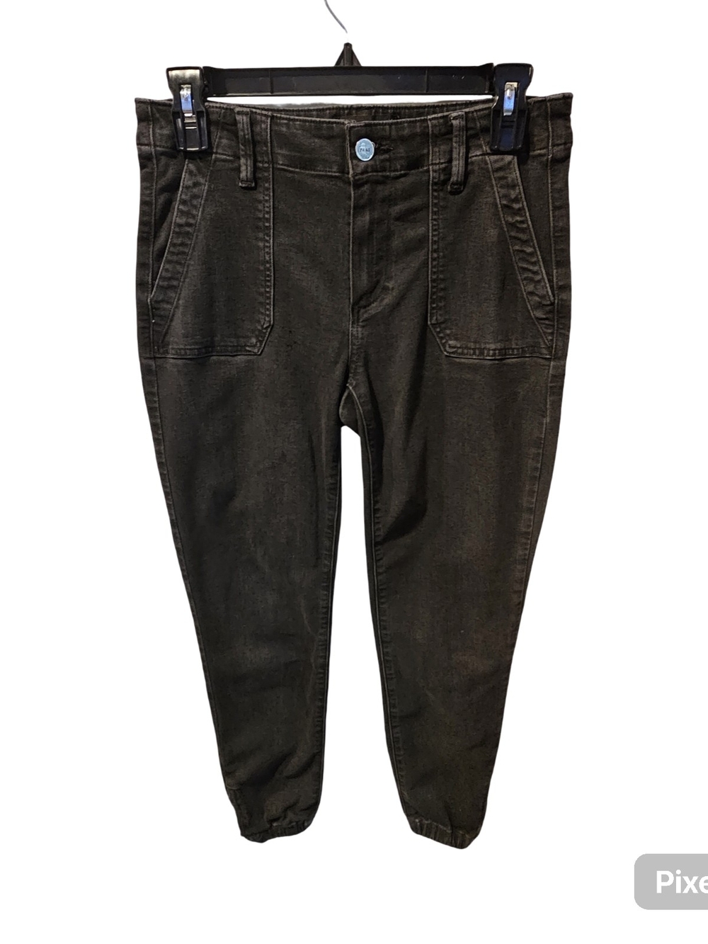 Paige Black Utility Jogger Jeans Zip Ankle Utility Pants Women's Size 28